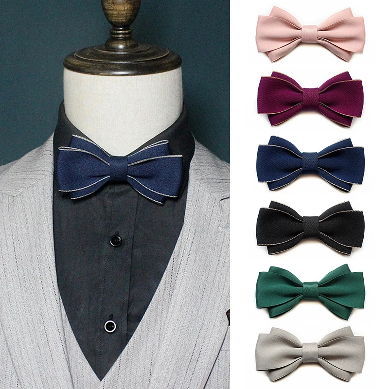 New Bow Tie Men's Suit Shirt Gentleman Bow Accessories Groom Groomsman Wedding Collar Flower Stage Formal Tie