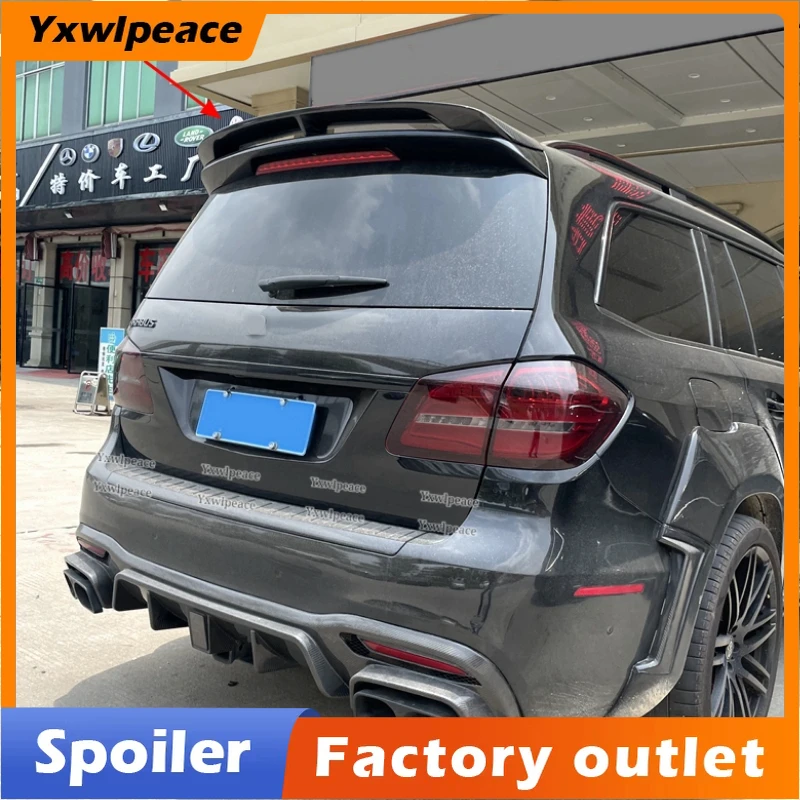 

For Mercedes W166 X166 GLS GLS400 400d 450 480 580 600 2016-2019 Spoiler Real Carbon Fiber Rear Roof Spoiler Car Accessories