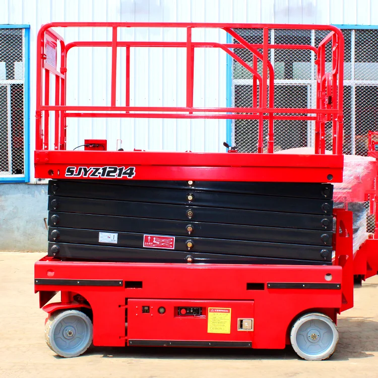 10m 12m 14m 18m 300kg 1t 2t Aerial Work Capacity Electric Mobile Scissor Hydraulic Lift Tables Manlift Mobile Platform