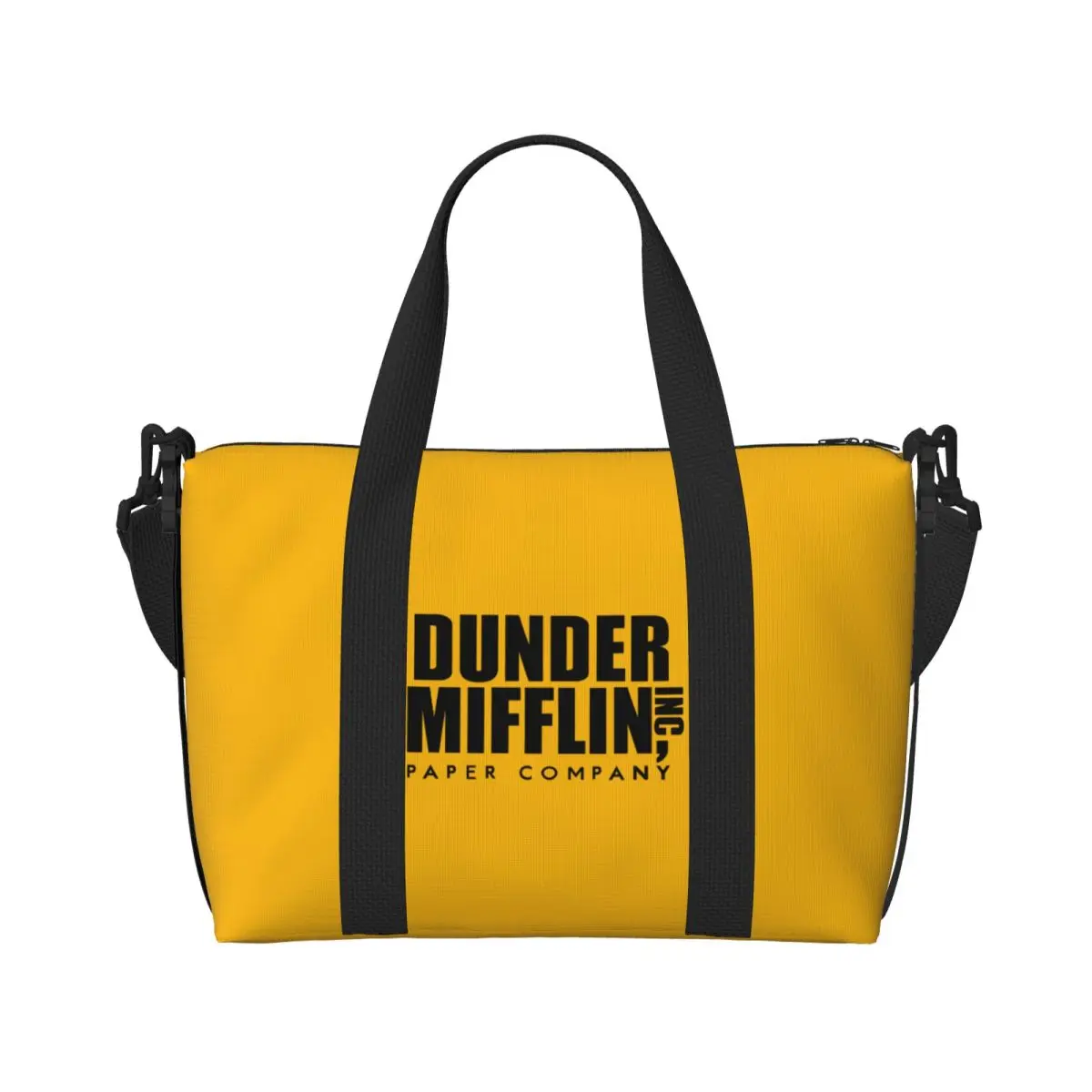 Custom Dunder Mifflin Paper Company Tote Bag Women Large Capacity The Office TV Show Gym Beach Shoulder Travel Bag