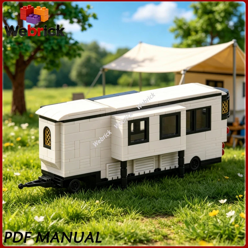 

Schausteller Wohnwagen MOC Blocks Retro Circus Caravan Small Particle Bricks Carnival Layout Decor Ornament