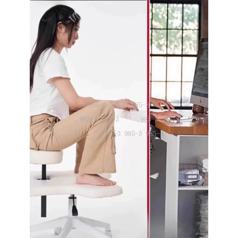 Cross Legged Office Stool, Ergonomic Kneeling Chair with Thick Cushion