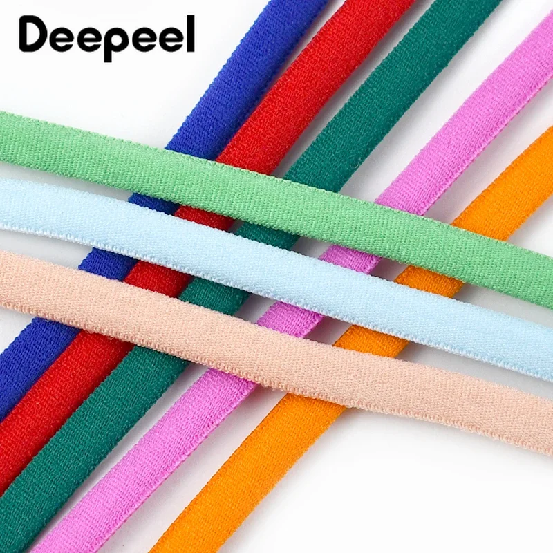 5 metri di Nylon fascia elastica colorata 3/5mm di larghezza elastici Decor nastri di pizzo Ear Hang cappelli scarpe Haberdashery accessorio per