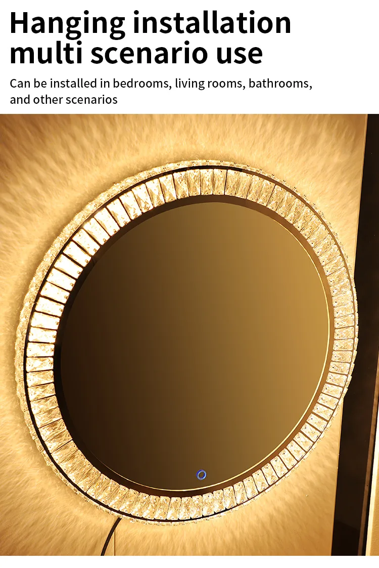 욕실 화장 거울 라미네이트 거울 스마트 벽걸이 크리스탈 화장 거울