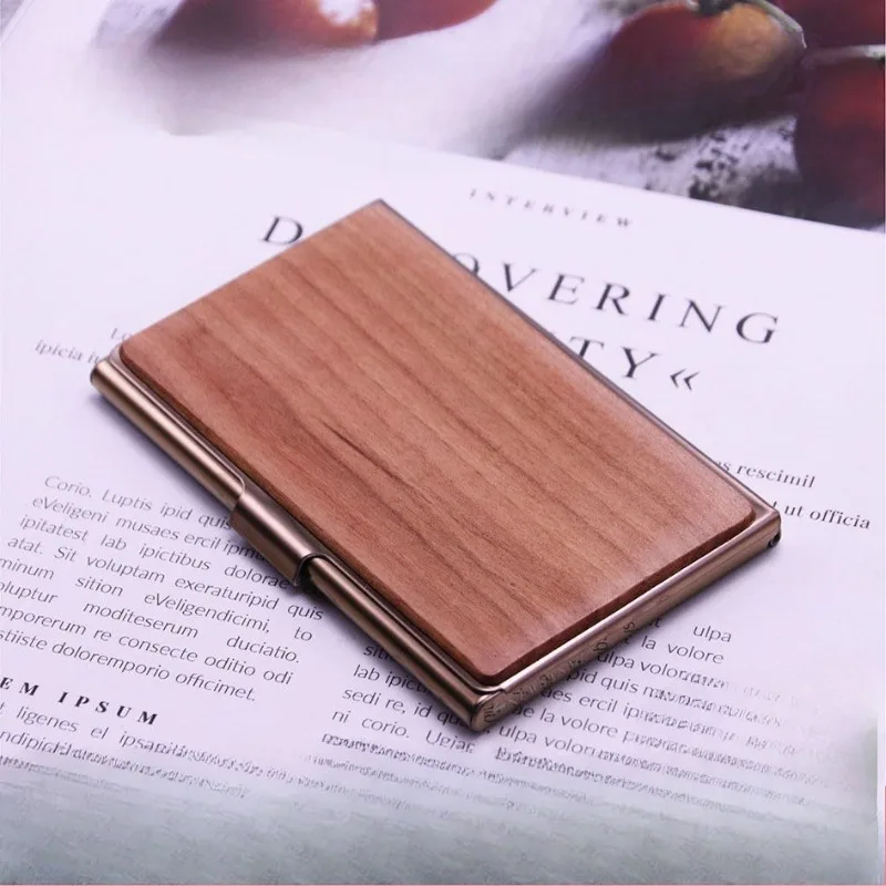 

Премиум-держатель для визитных карточек из красного дерева, чехол для карточек, универсальный органайзер для карточек, прочный держатель для визитных карточек для путешествий