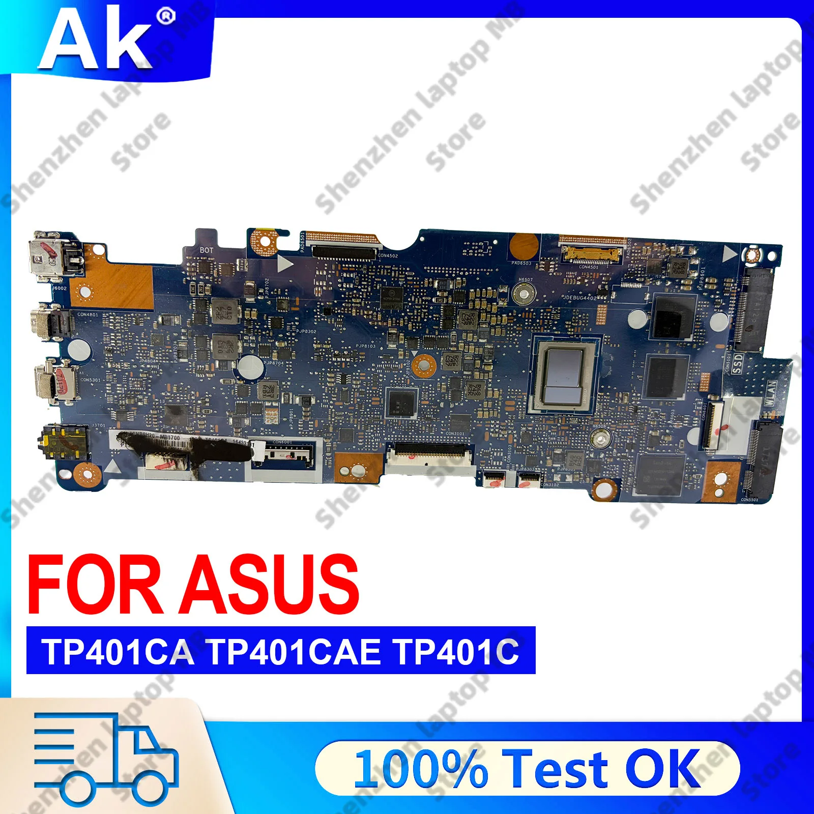 TP401CA Laptop Motherboard For ASUS VivoBook Flip TP401CAE TP401CA TP401C Notebook Mainboard With i3 i5 i7 CPU 100% tests OK stk
