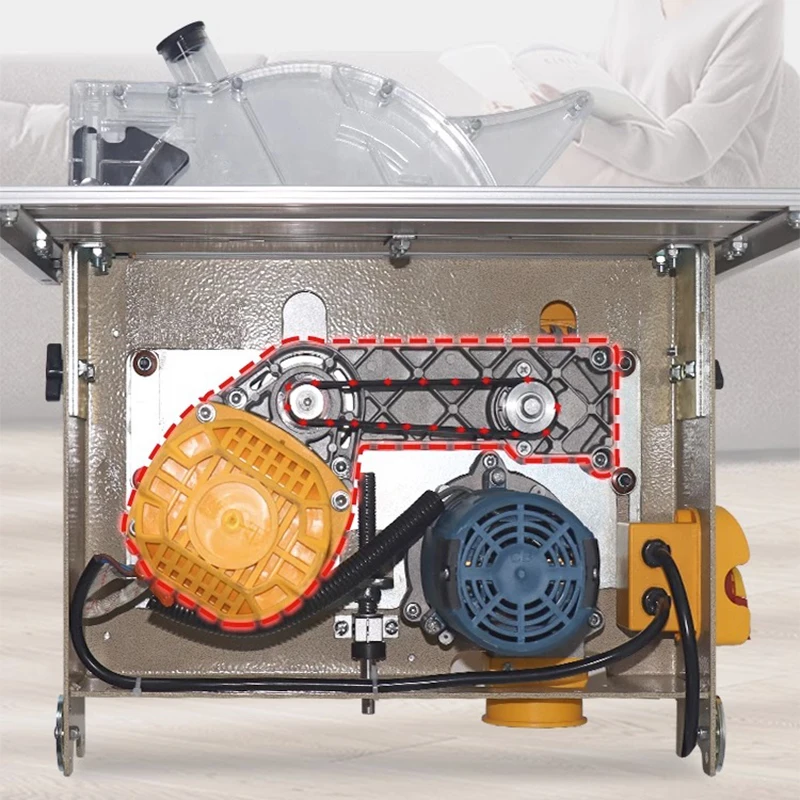 Dust-free Saw Multi-functional Precision Table Saw Carpentry Can Lift Miter Cutting Double Saw Blade Integrated Electric Saw