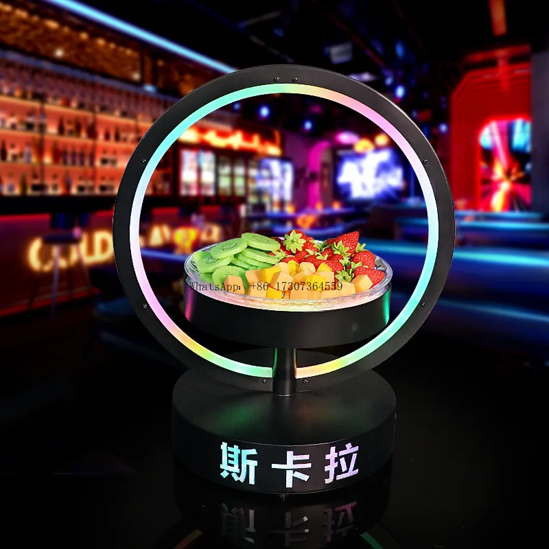 

Светящаяся однослойная круглая тарелка с фруктами, электронная музыка, КТВ, креативная круглая подставка для фруктов, тарелка для закусок, закусок, сухофруктов, тарелка