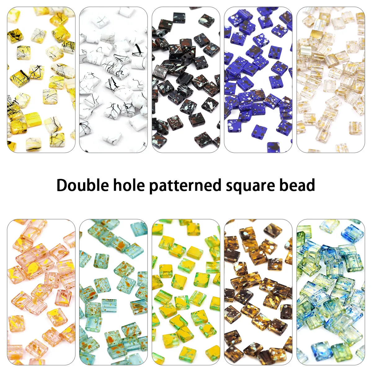5×5mm Doppel Loch Halo Muster Kristall Quadrat Perlen Glas Spacer Lose Perlen Für Schmuck Machen Armband DIY schlüsselbund Zubehör