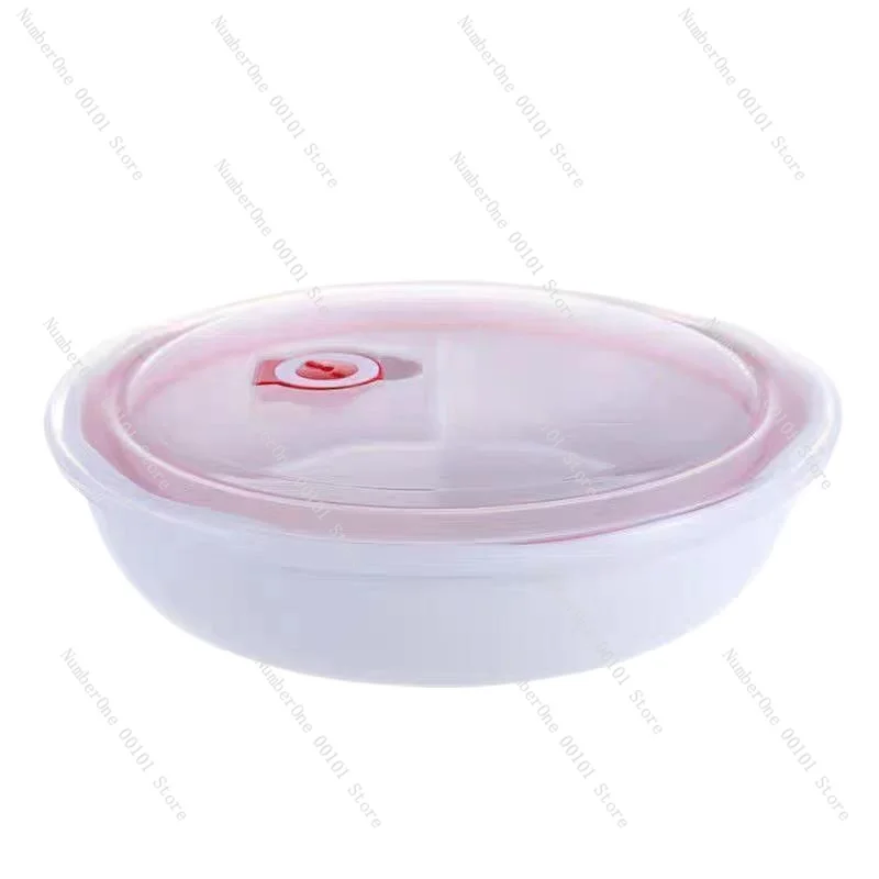 211 fat reduction meal plate grid weight loss special ceramic grid deep bowl with lid sealed partition bowl heat-resistant