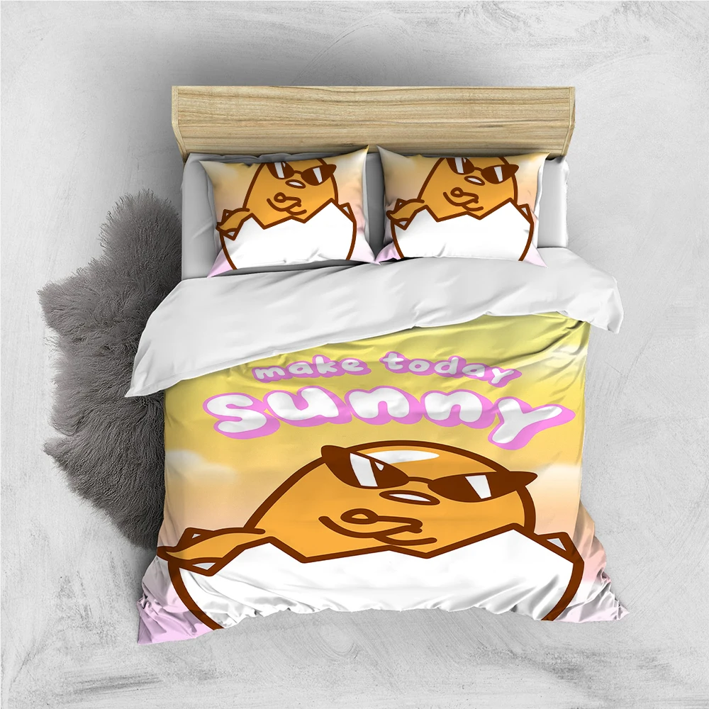 

Fashion G-GUDETAMA Duvet Cover Set Home Style Bedding Soft Laundry Cotton Bed 3 Piece Set Student Dormitory Gift