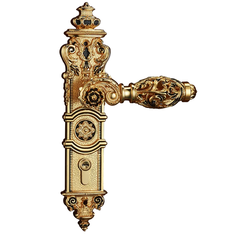 85mm All Copper Hollow Silent Indoor Wooden Door Lock Handle European Luxury Room Door Lock