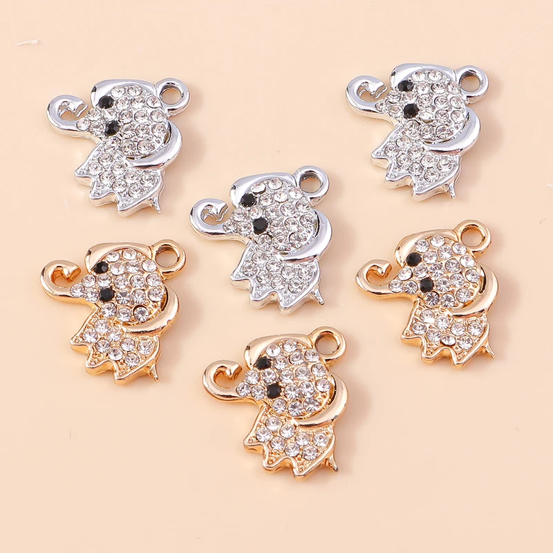 Leslie 10 Stück 16 x 15 mm exquisite Kristall-Elefant-Anhänger für DIY-Tier-Ohrringe, Armbänder, Anhänger, Halsketten, Schmuck, handgefertigtes Kunsthandwerk – Detail 5