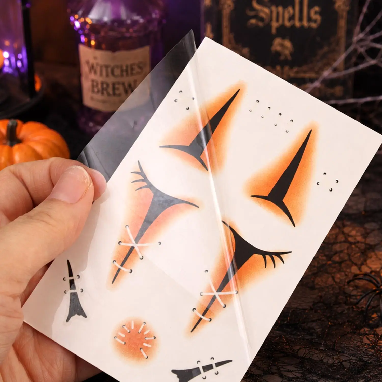 Halloween Joker Horror Face Temporary Tattoo Stickers Poker Long Lasting Face Transfer Tattoos for Carnival Cosplay Party Makeup - view 5