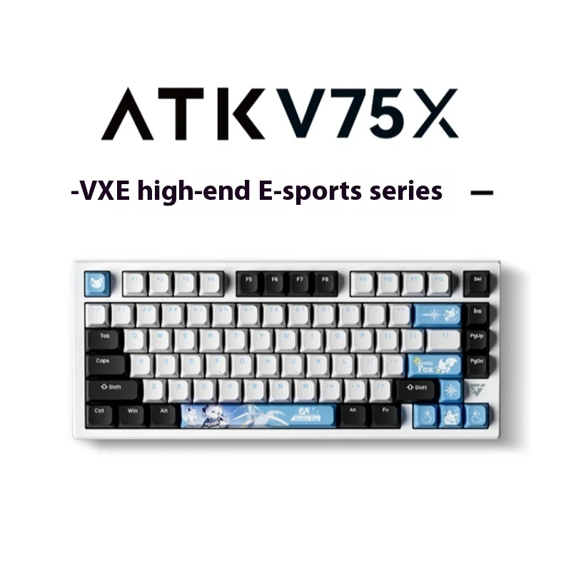 

Atk V75x/k высококлассная клавиатура для киберспорта, проводная/Беспроводная/bluetooth клавиатура с тремя режимами подсветки, алюминиевая клавиатура для игры в офис