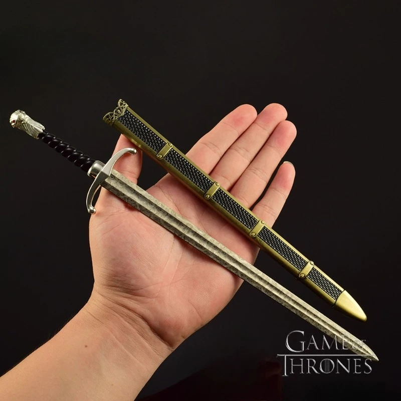 สินค้าภาพยนตร์เรื่อง The Song of Ice and Fire ขนาด 30 ซม. งานฝีมือโลหะทั้งหมด ดาบยาวแบบมีกรงเล็บ ของเล่นดาบและมีดพร้อมปลอก