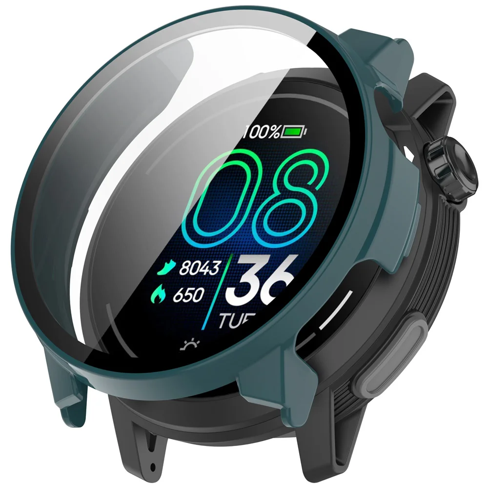 Ochrona obudowy zegarka dla COROS Pace Pro Pełne pokrycie PC Twarda obudowa z wysokiej jakości szkłem hartowanym 2 w 1 Obudowa zegarka