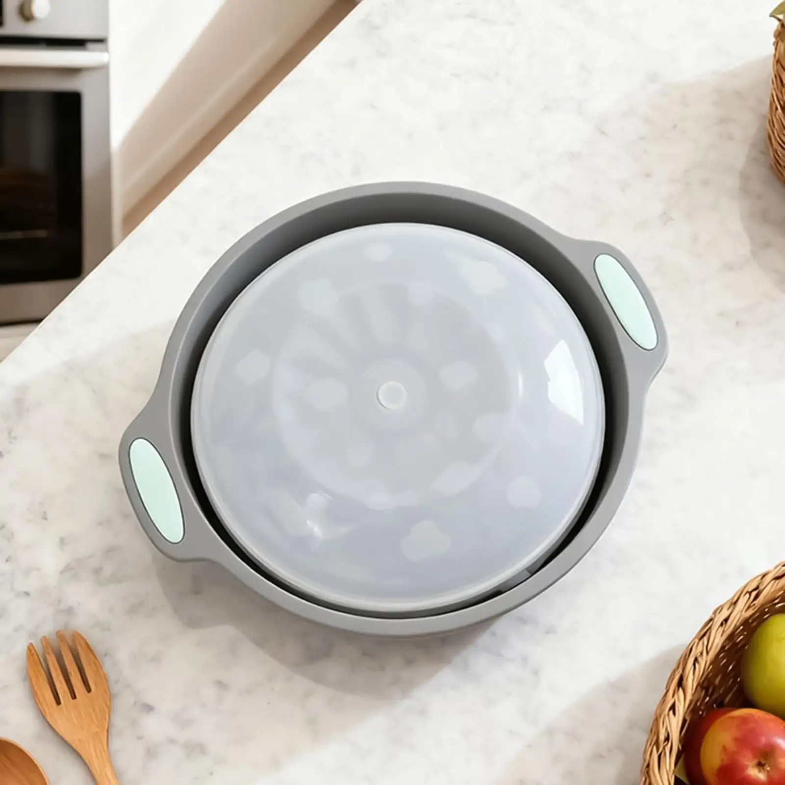 

Popcorn Bowl Microwavable Silicone Foldable Kitchen Supplies Popcorn Cooker With Handle For Kids Teens Adults Movie Night Home