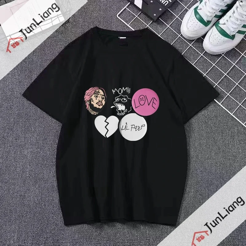 Lil Peep Graphic T Shirts Hip Hop Rap Short Sleeve Fashion Design Fans Top Streetwear Printed T-shirt Men Clothing Y2k Harajuku