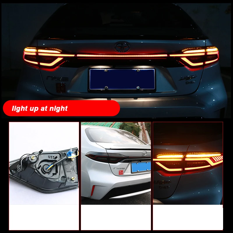 LED Rear Back Lamp For TOYOTA Corolla Taillight US. Version L LE SE XLE 2019 2020  Smoke Black