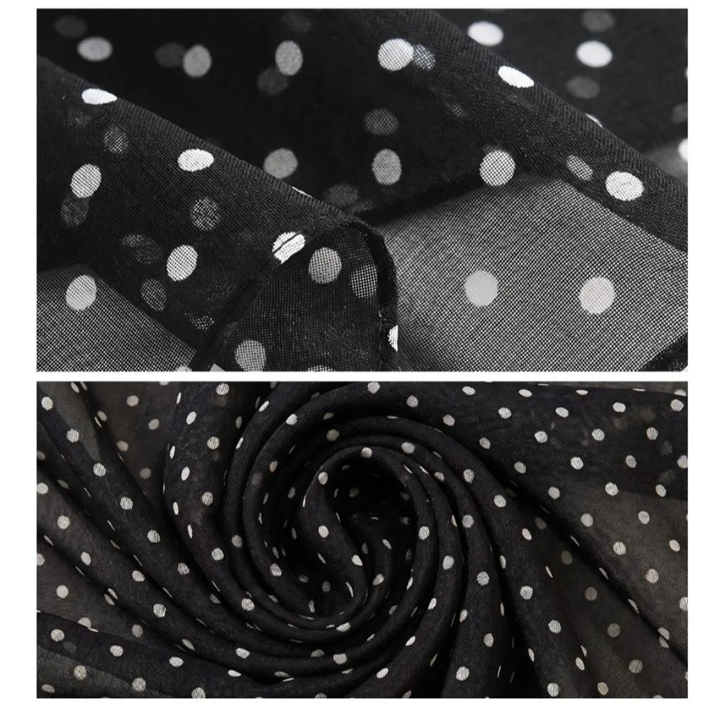 Fashion Polka Dots Beach Scarf Ultra-thin Soft Sun Protection Scarf Breathable Chiffon Lady Bandanas Summer Outing