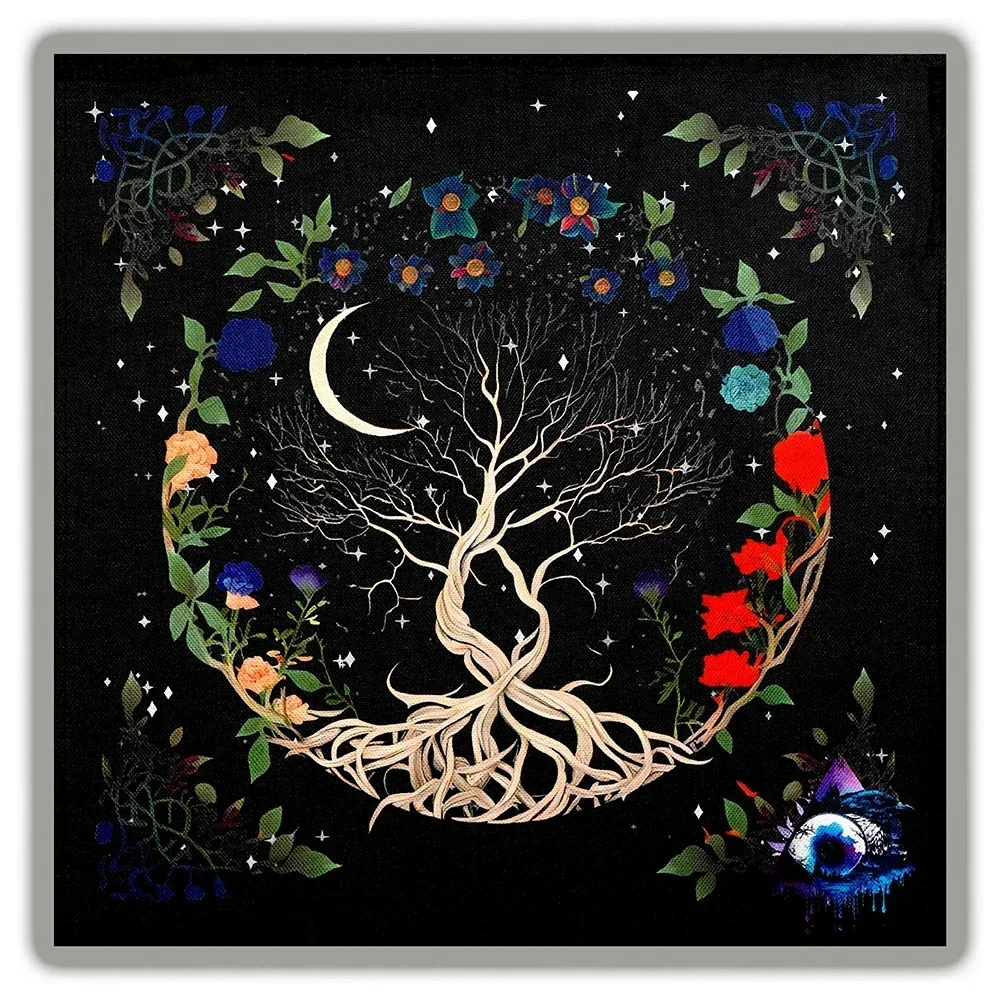 Tarot Altar Cloth Zodiac Signs Tree Of Life Celestial Tarot Deck Tarot Oracle Card Readings