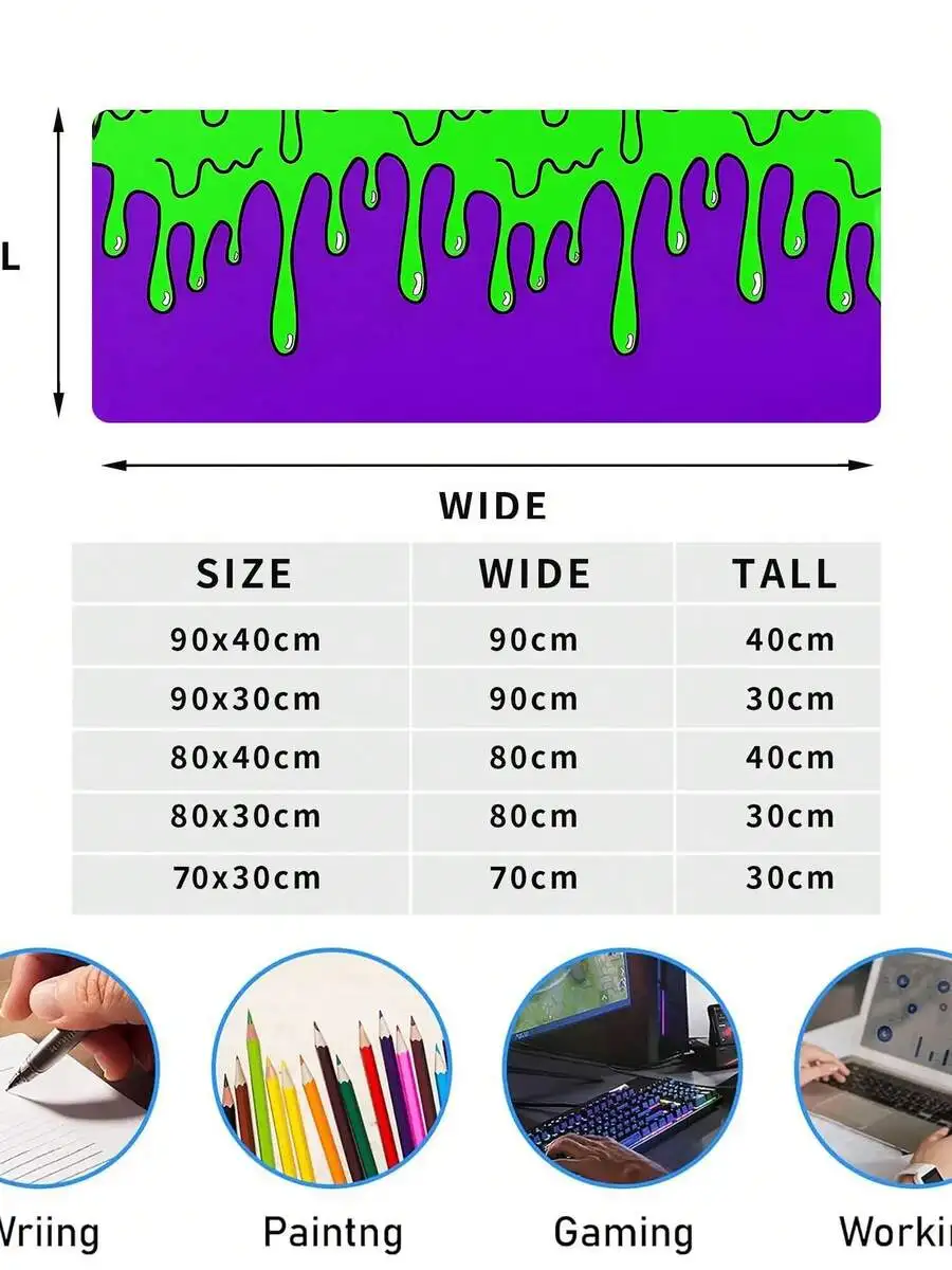 Large Gaming Mouse Pad Abstract Dripping Design Non Slip Desk Mat For Office Computer Keyboard