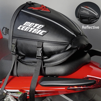 MOTOCENTRIC Carbon Fiber Pattern Motorcycle Rear Seat Bag EVA Microfiber Leather Bicycle Rear Bag Bike Accessory with Raincover
