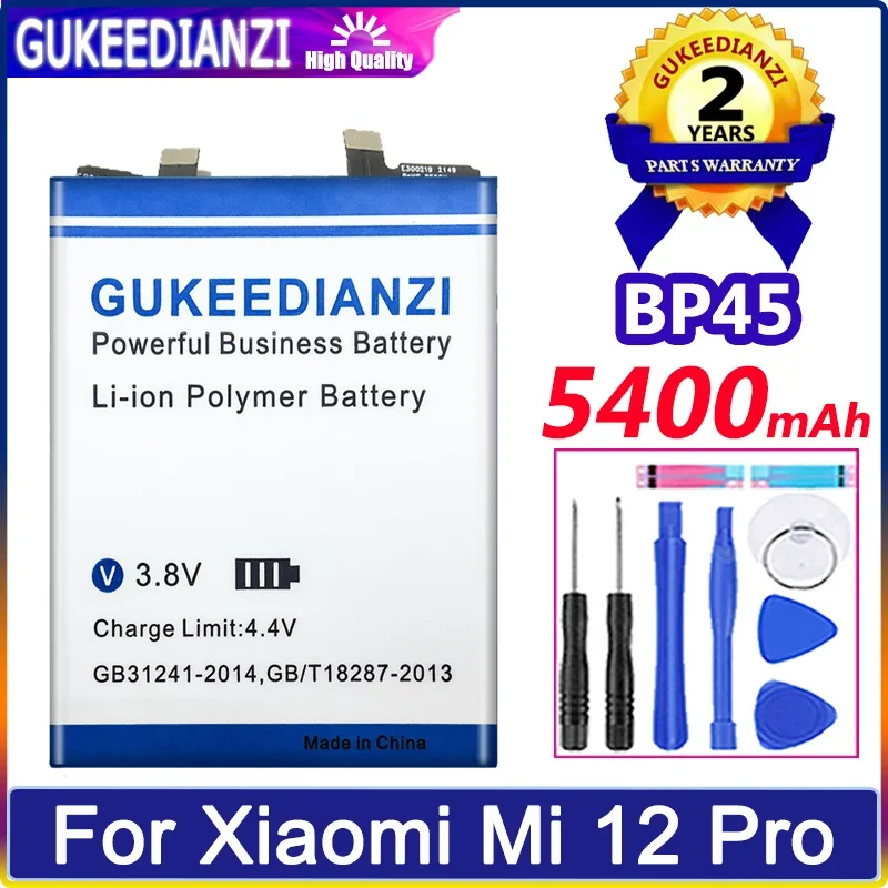 

GUKEEDIANZI Battery BP45 5400mAh For Xiaomi Mi 12 Pro 12pro Mobile Phone Bateria