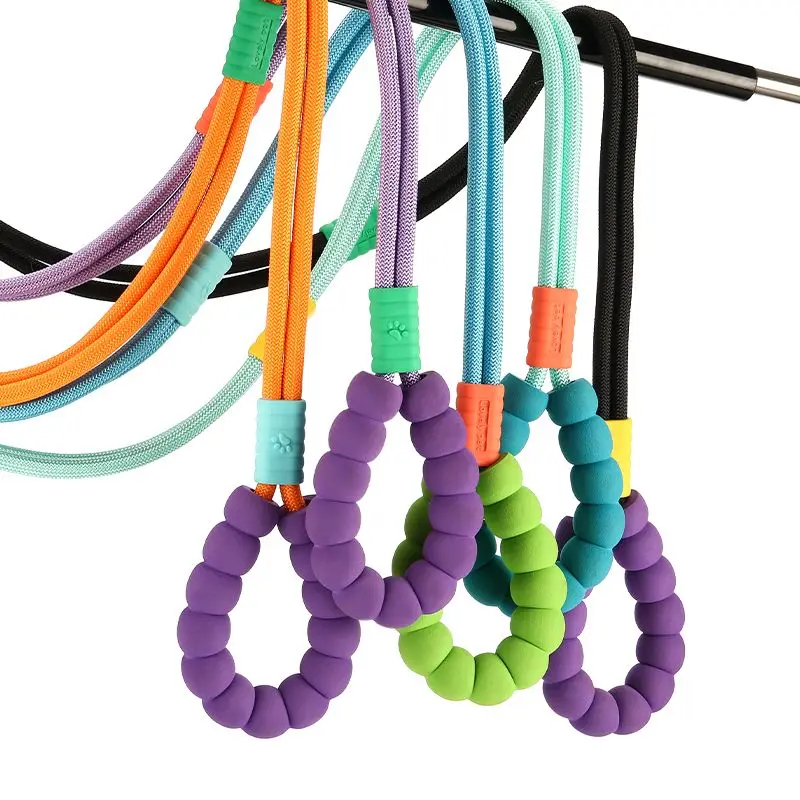 Adjustable 150cm Versatile Dog Traction Rope with a Comfortable Foam Soft Handle Light Weight Nylon P Chain For Small Medium Dog