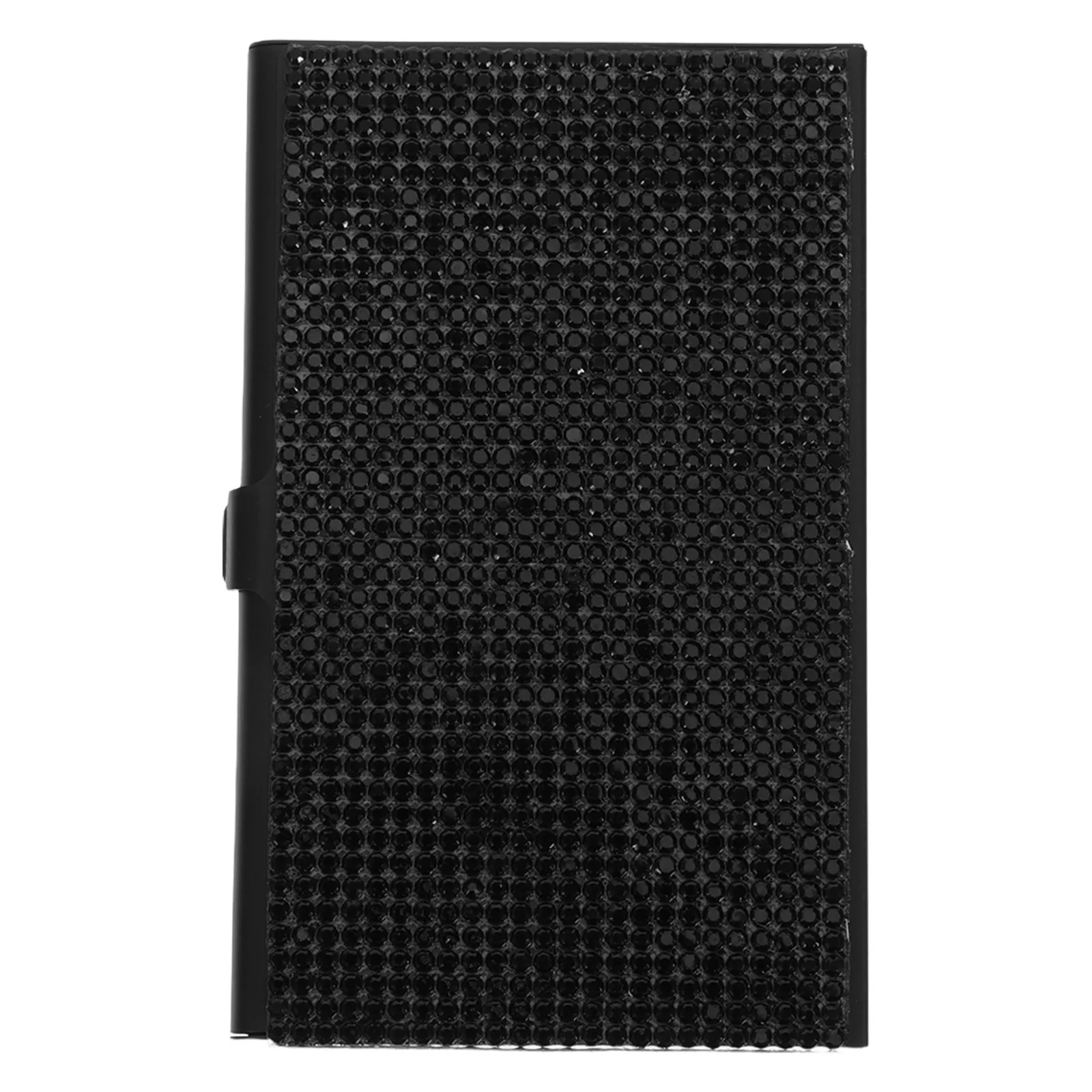 Slim Aluminum Alloy Business Card Holder Case with Rhinestones Luxury Metal Card Organizer for Pocket Purse Desk Travel