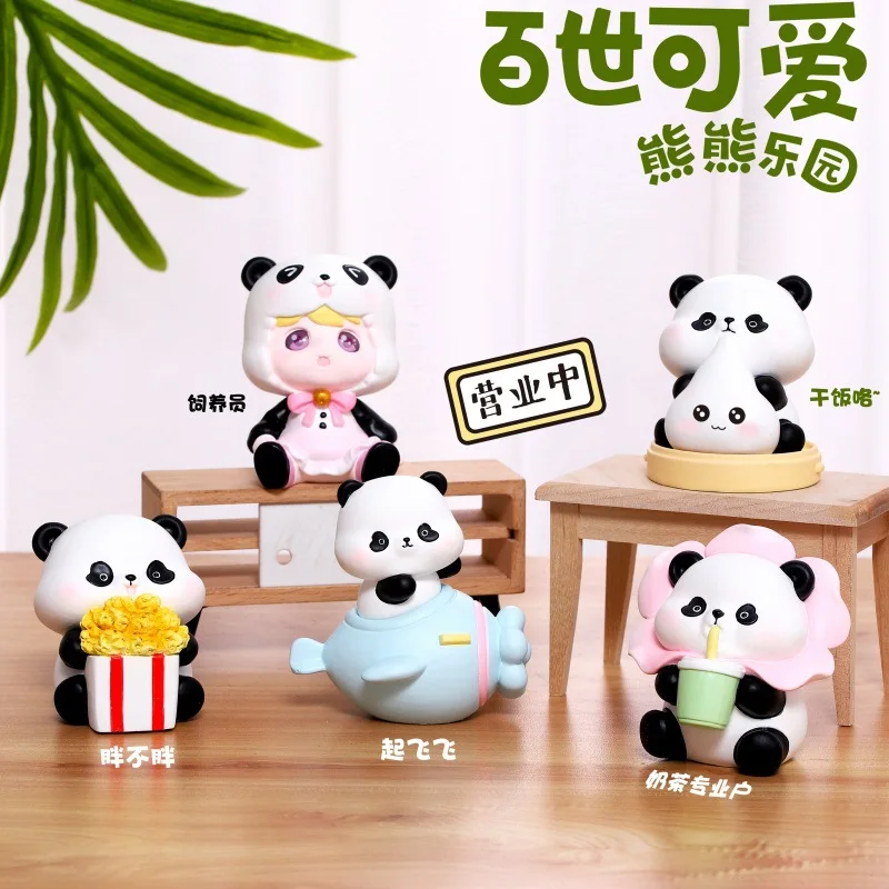 Pepsi Cute Bear Paradise Blind Box Kreative süße Panda-Puppe, handgefertigt, trendiges Geschenk für Mädchen, Kinderspielzeug