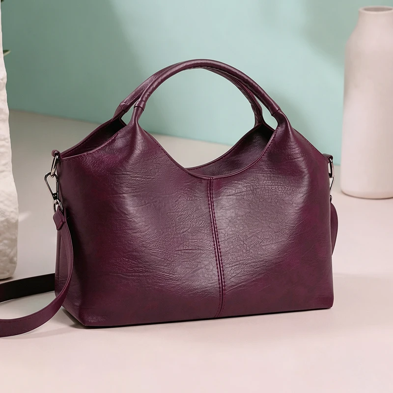 

Best Quality Leather Diaper Bag For Women, Fashionable Large Capacity Tote, Original Retro Square Satchel With Letter Logo