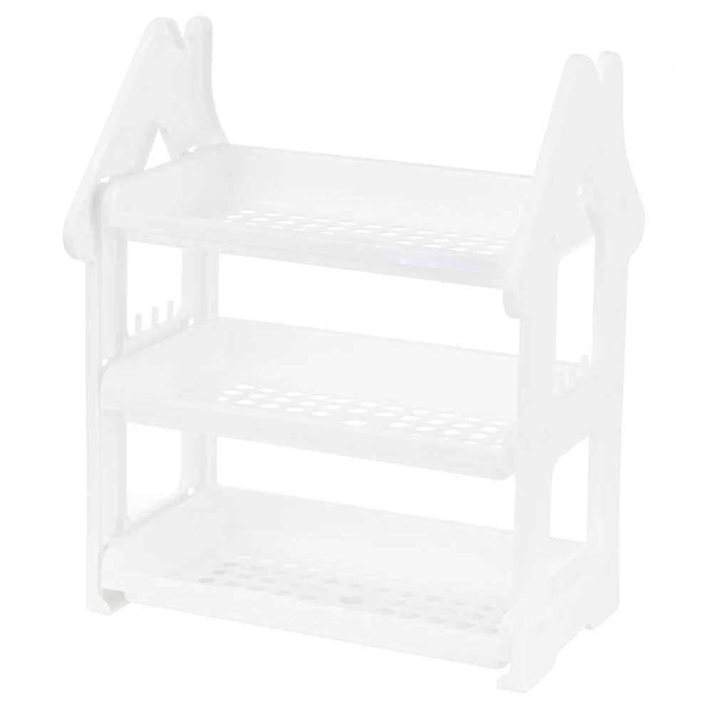 

Plastic Storage Rack Space-Saving Kitchen Organizer Bathroom Shelf Condiments Rack Holder Desktop