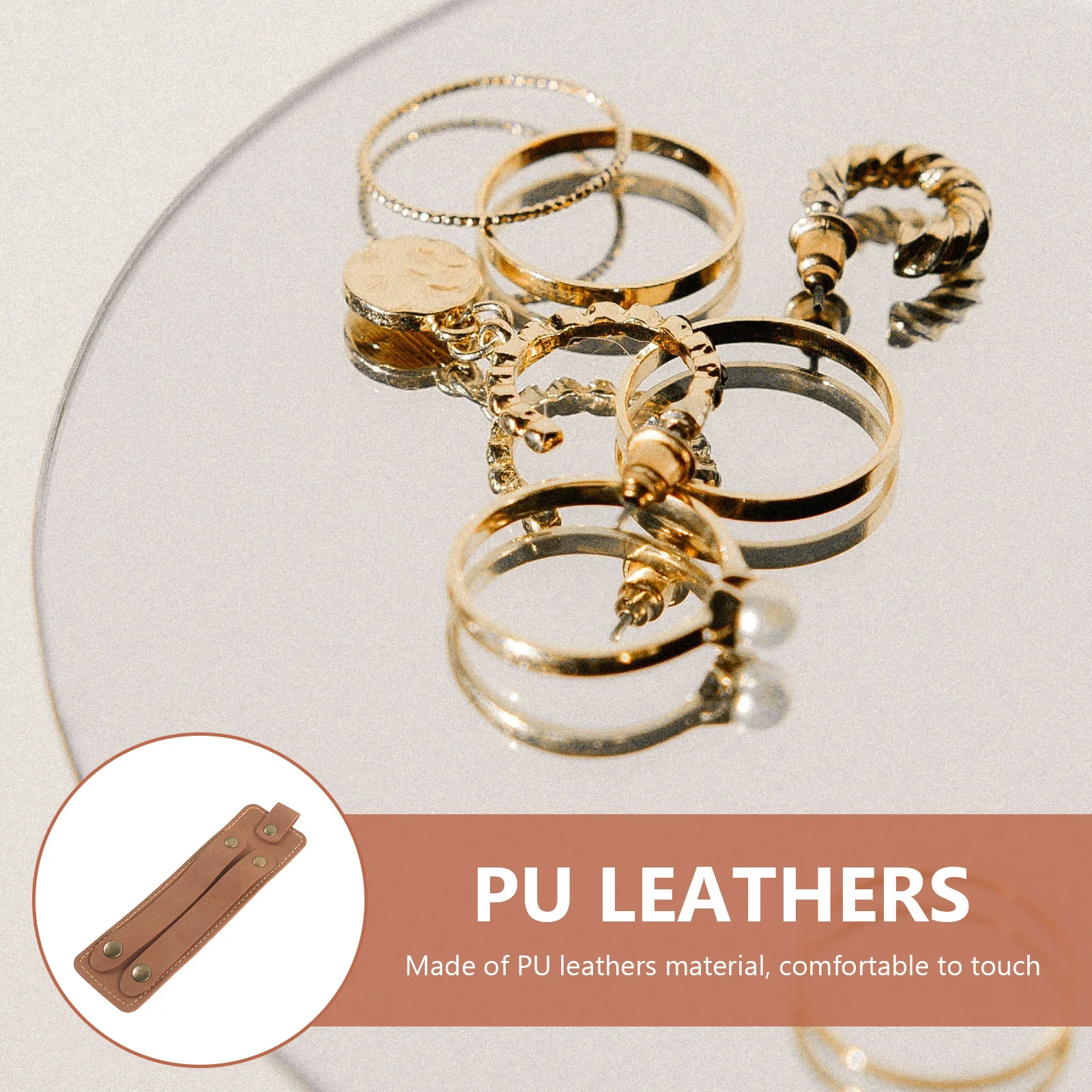 

Jewelry Organizer Foldable PU Material Travel Case Waterproof Earring Ring Storage Box Ring Holder Jewelry Organizer