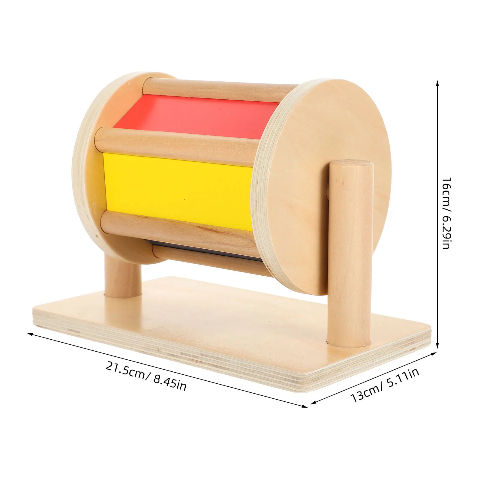Tambor têxtil educacional infantil de madeira, brinquedo de reconhecimento de tamanho de cor, aprendizagem sensorial, ferramenta de desenvolvimento cognitivo