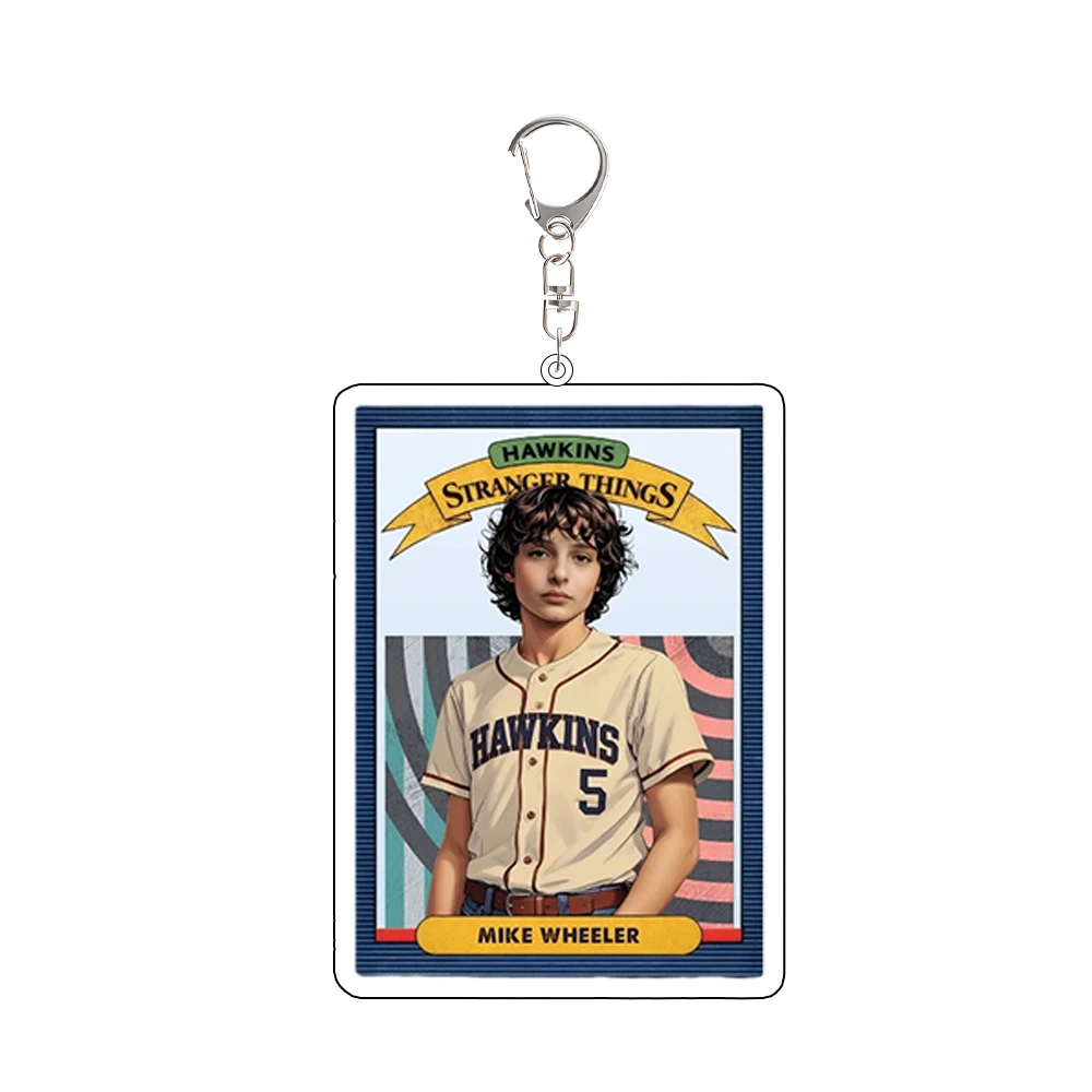 Para Stranger Things Dustin Will Lucas Max Nancy Steve Joyce Robin llavero acrílico periférico mochila accesorios regalo del Festival