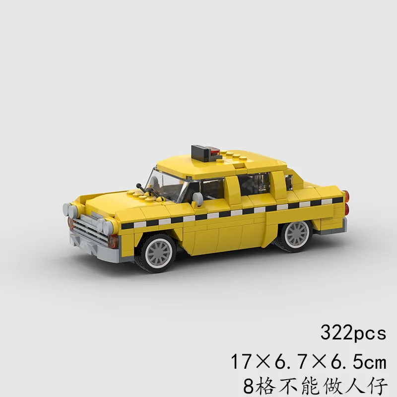 

City Taxi Vehicle Sport Car Yellow Cab MOC Building Blocks Bricks Technical Vehicle Cars Aldult