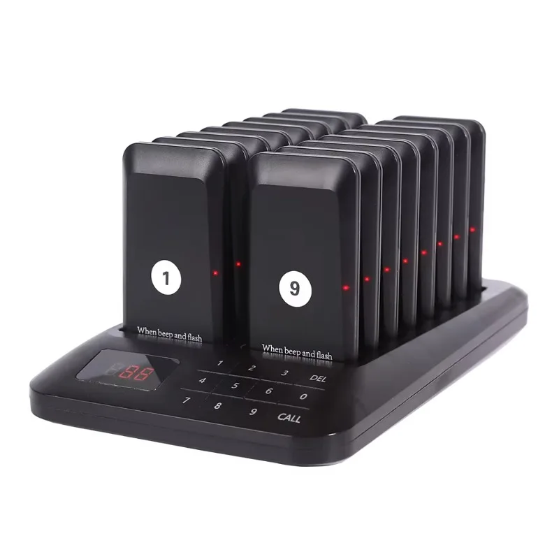 Wireless Guest Customer Queue Paging Buzzer Beeper Restaurant Pager System for Food Court Food Hall Cafe Church Clinic
