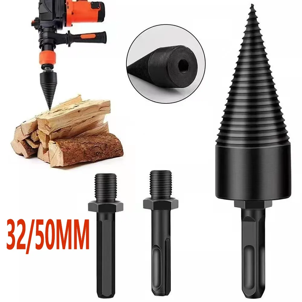 

Firewood Splitting Drill Bit Wood Splitter Screw Cones Bit Square Round Hexagonal For Hammer Drill Electric Splitting Wood Tool
