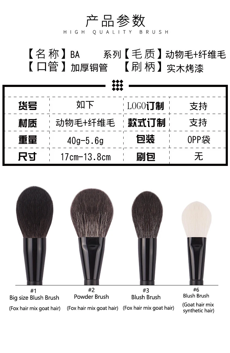 1 pc Pro Animal hair Makeup brushes Powder contour Blusher Make up brush Highlight Bronzer exquisite Professional