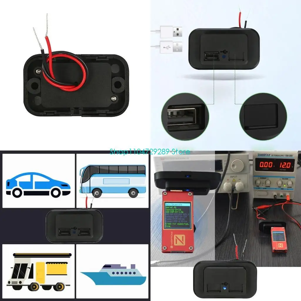 

D8KE Лодка RVs Dual USB Автомобильное зарядное устройство 12 В/24 В 3,1 А Зарядная розетка Адаптер питания