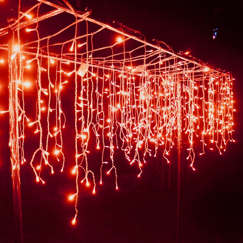 Luzes de natal luzes da corda icicle cachoeira cair decoração ao ar livre romântico luzes do feriado atmosfera luzes