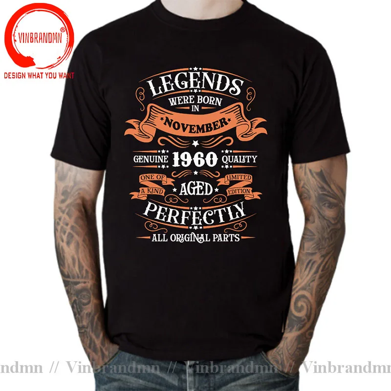 Legends Born in 1960 Aged Perfectly November September October December January Febuary March April May June July August T Shirt