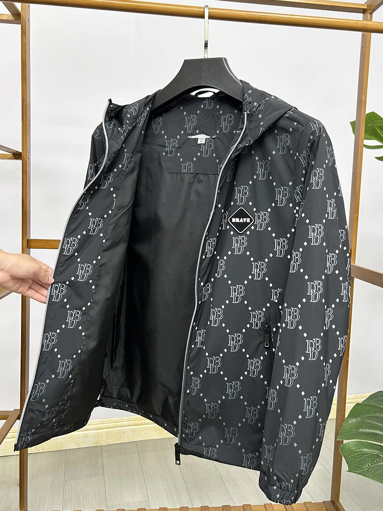 

Мужская тонкая куртка H-Home для ранней осени, повседневная модная толстовка с цветочным узором, молодежная верхняя одежда, трендовая модель на молнии с длинными рукавами