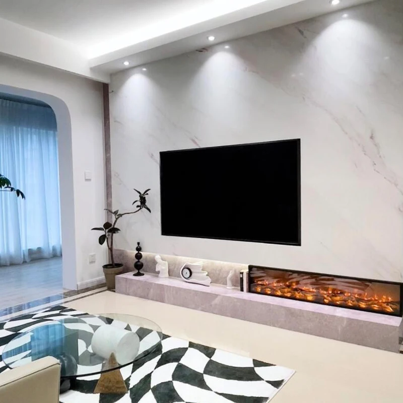 French Style Decorative Arched Electric Fireplace Wall Insert Simulation Wood Burning Led Light 3d Fireplace For Hotel