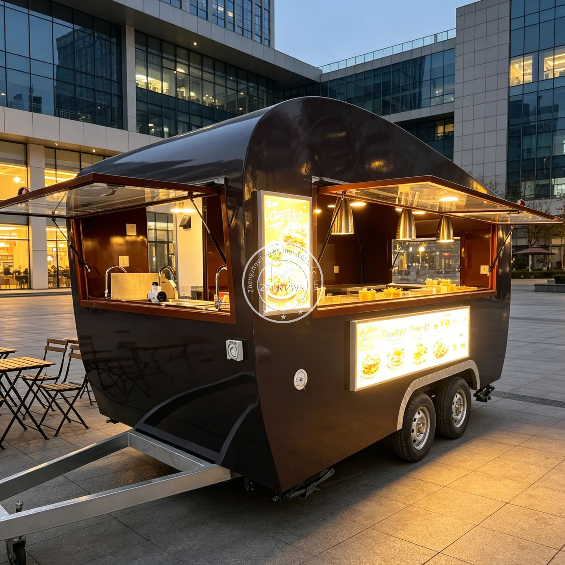 

Мобильный кухонный прицеп для уличной торговли, фудтрак, тележка для закусок, барбекю, мороженого, полностью оборудованная передвижная торговая точка