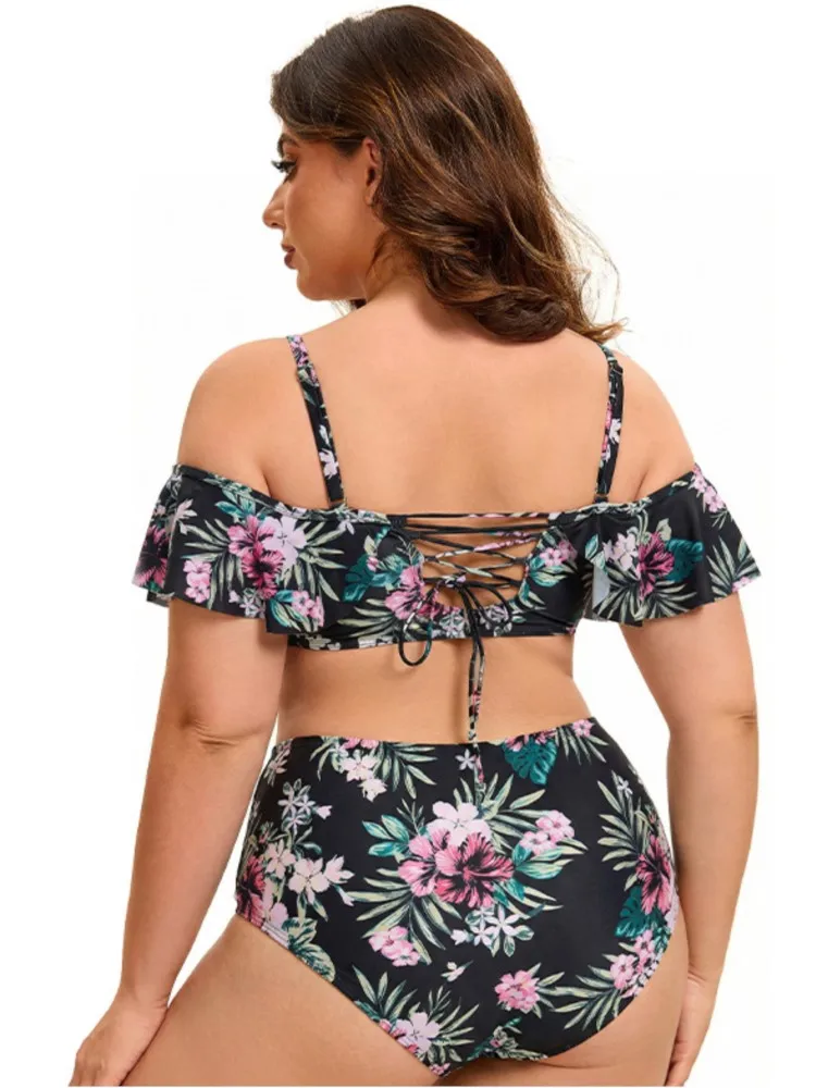 XL-5XL Plus Size High Waist Bikini Women's Push Up Large Size 3XL 4XL Swimsuit Summer Mujer Tummy Control Swimwear Bikini Sets