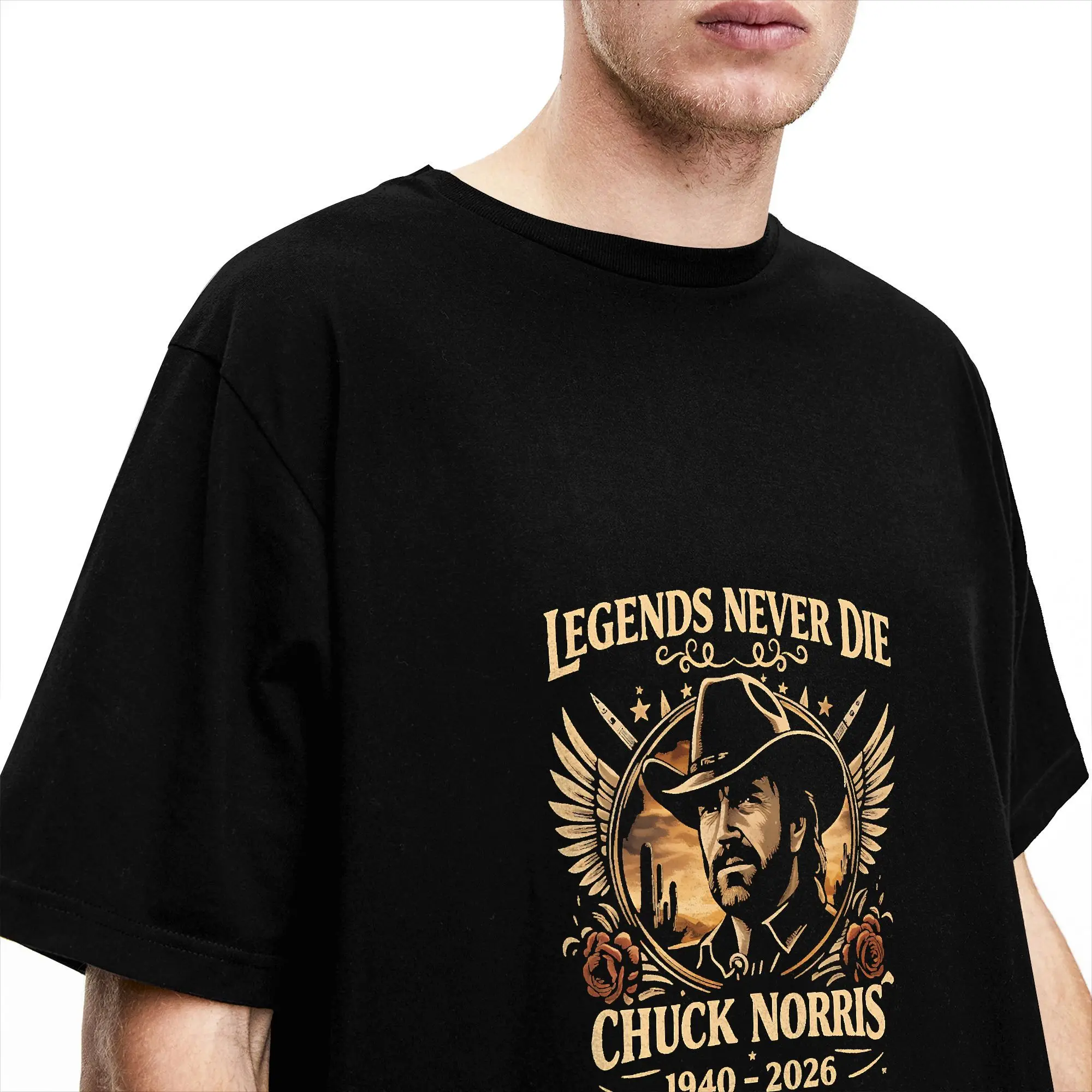 Chuck Norris T Shirt Adult  Aesthetic T-Shirts Beach Comfortable Fashion Tees Loose Oversized Clothing
