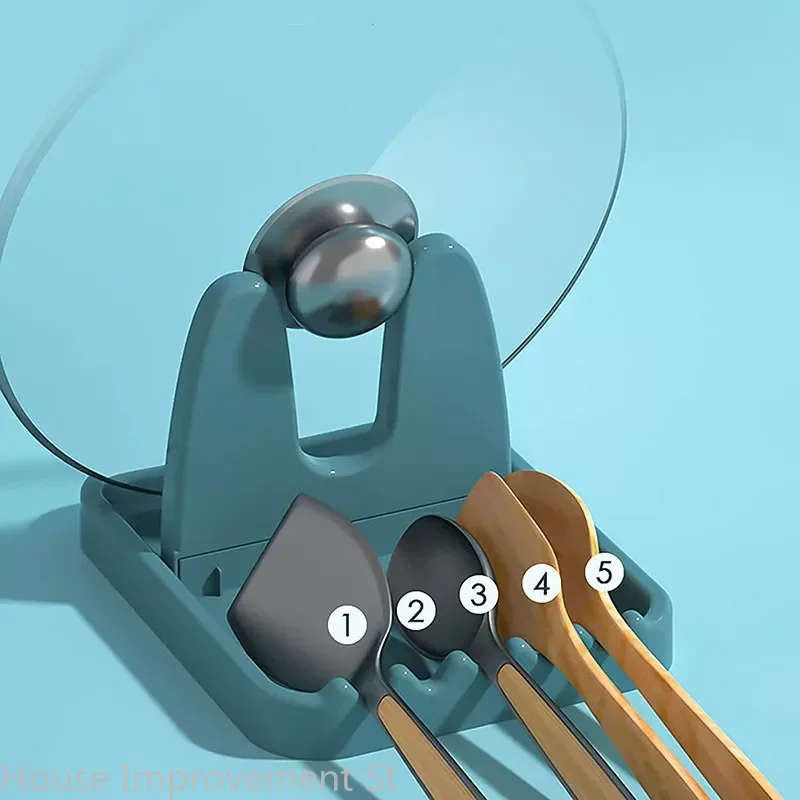Pot Lid Rack Multifunctional Foldable Spoon Holder Stand Organizer for Fork Spatula Rack Pan Cover Shelf Tableware Storage Rack